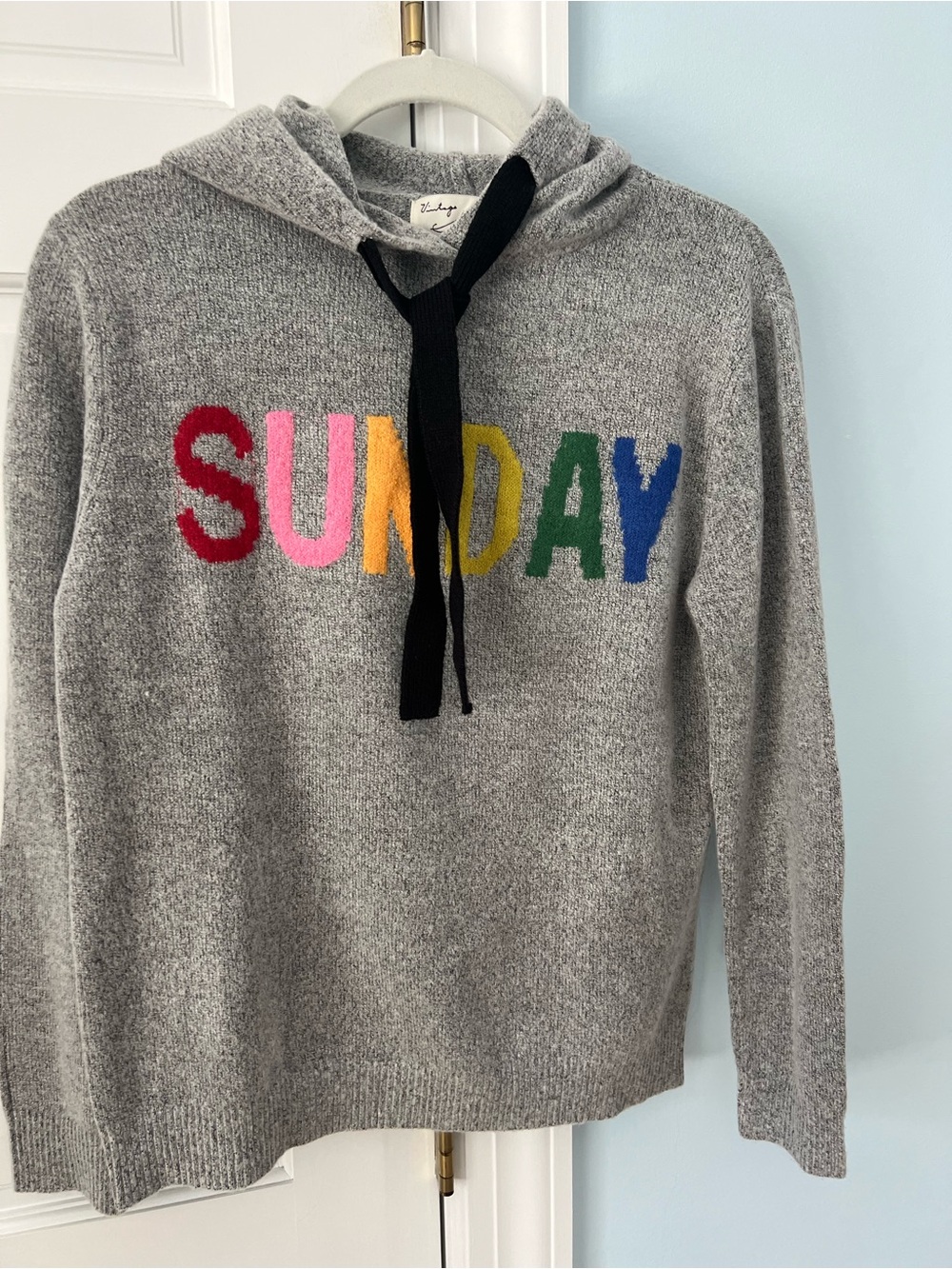 Vintage Havana 'SUNDAY' Gray Hooded Sweater- Women’s small